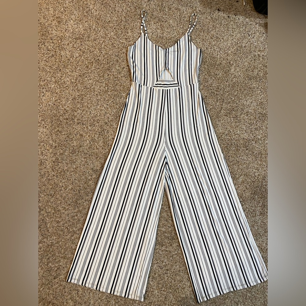 Pull&Bear Striped Jumpsuit, Size M